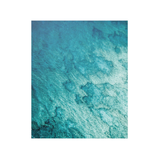 Textured Ocean and Coral Poster Print