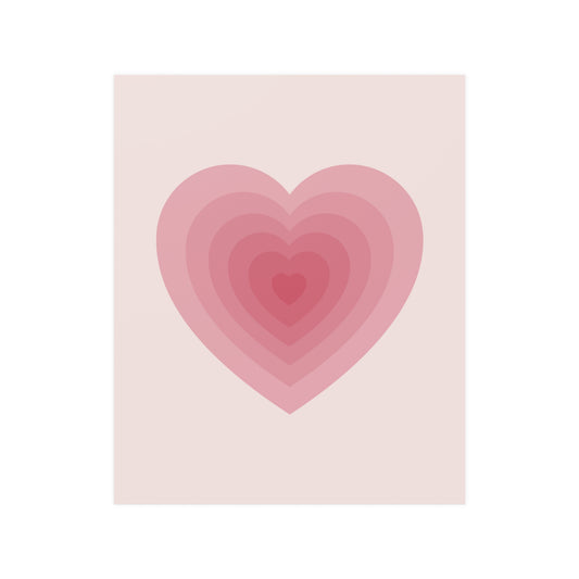 Pink Heart Poster - Romantic Wall Art Decor