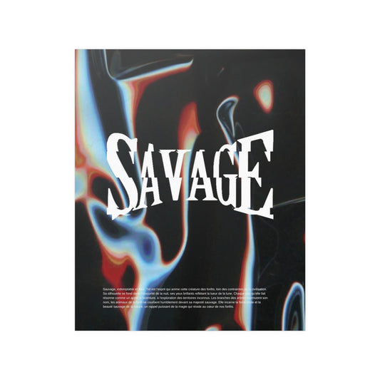 Bold Chrome Savage Typography Poster - Edgy Wall Art