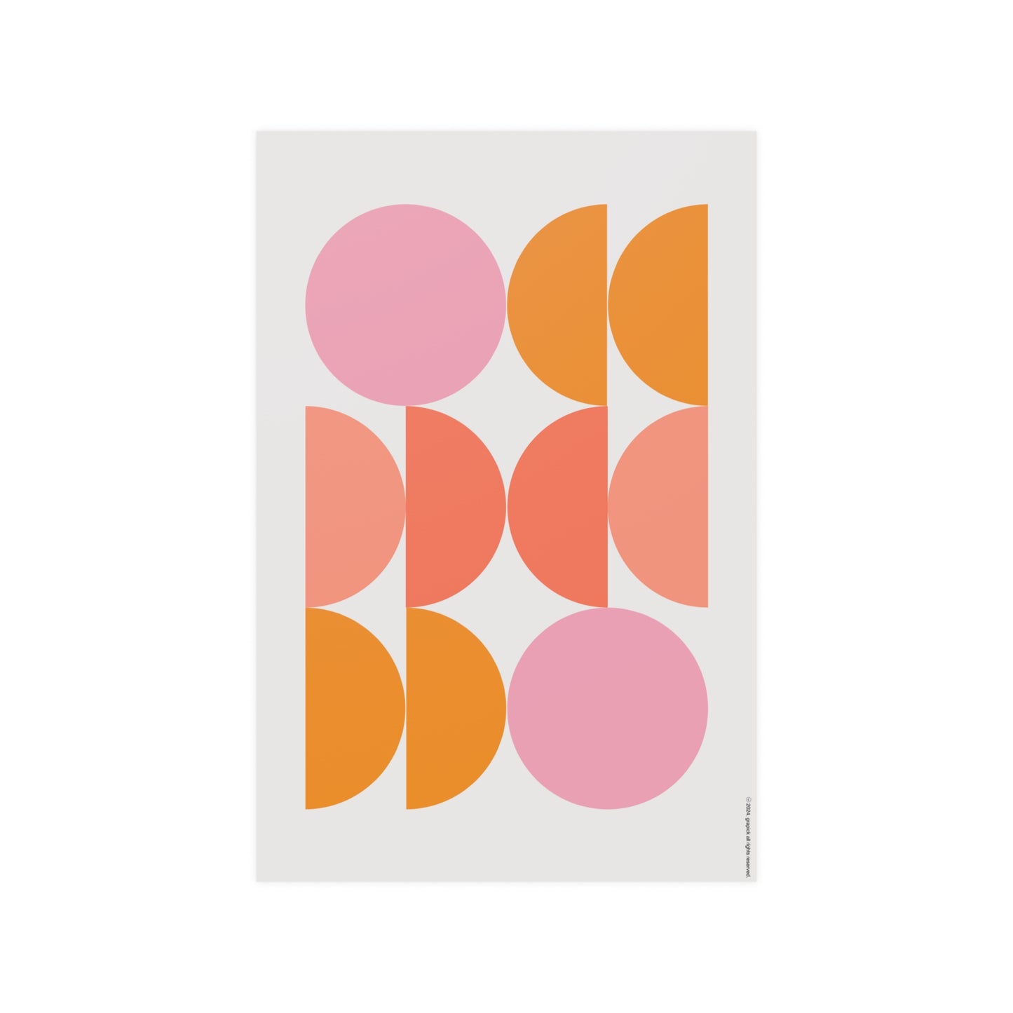Minimalist Pink Bauhaus-Inspired Shapes Poster - Geometric Art