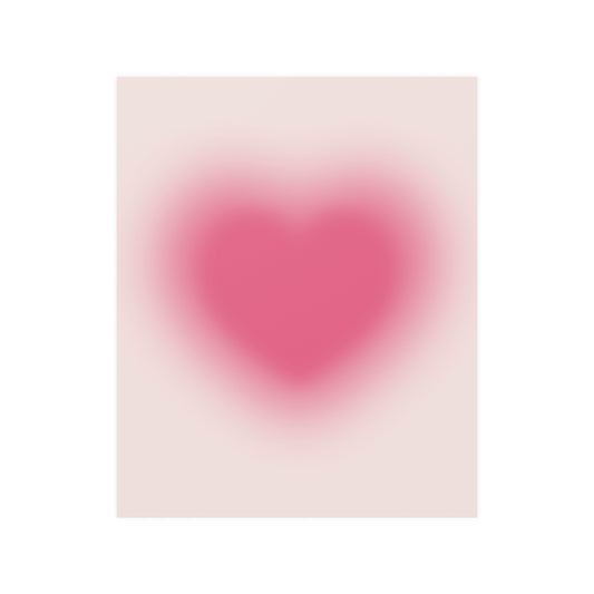 Gradient Pink Heart Poster - Romantic Wall Art Decor