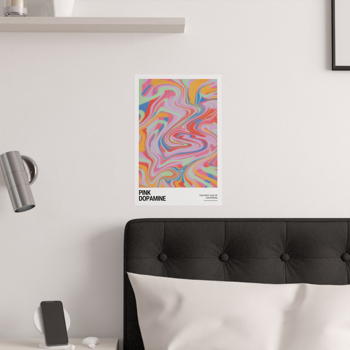 Vibrant 'Pink Dopamine' Liquid Art Poster - Colorful Wall Decor