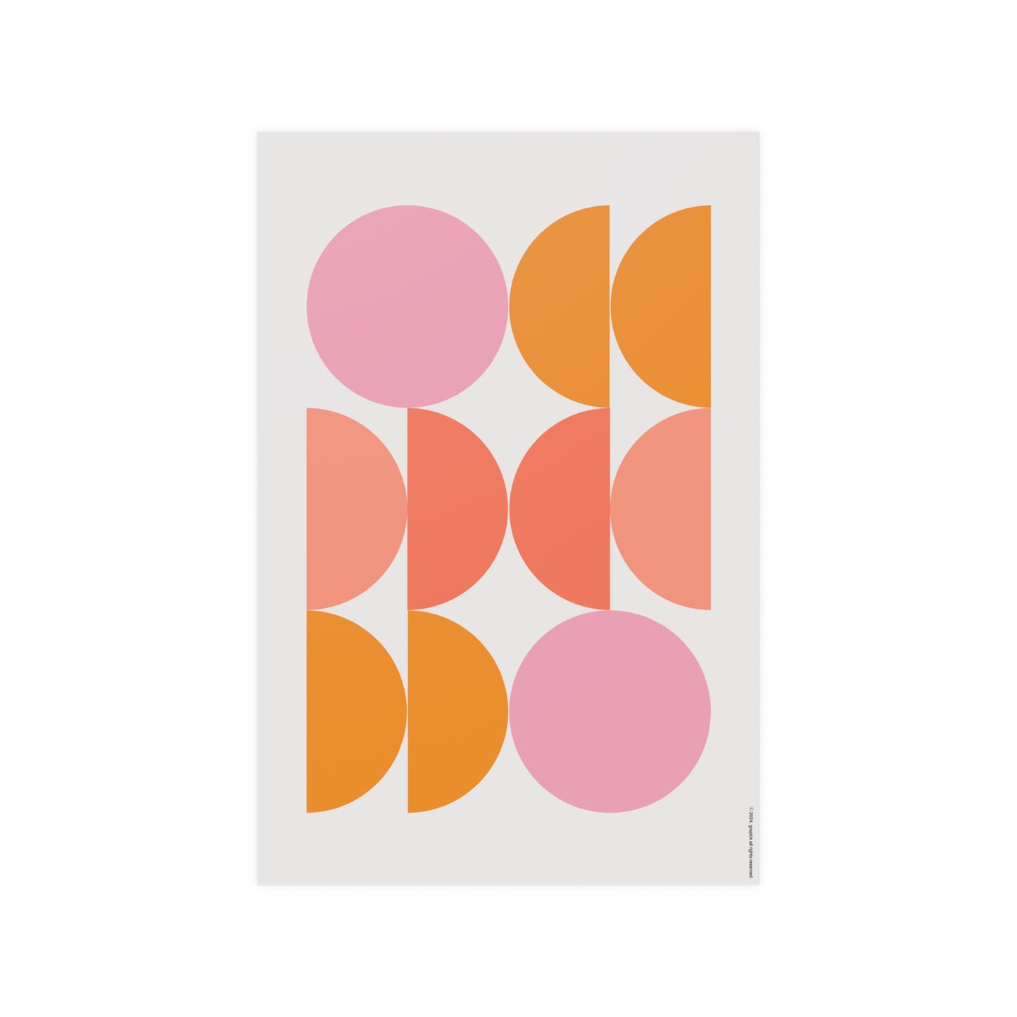 Minimalist Pink Bauhaus-Inspired Shapes Poster - Geometric Art