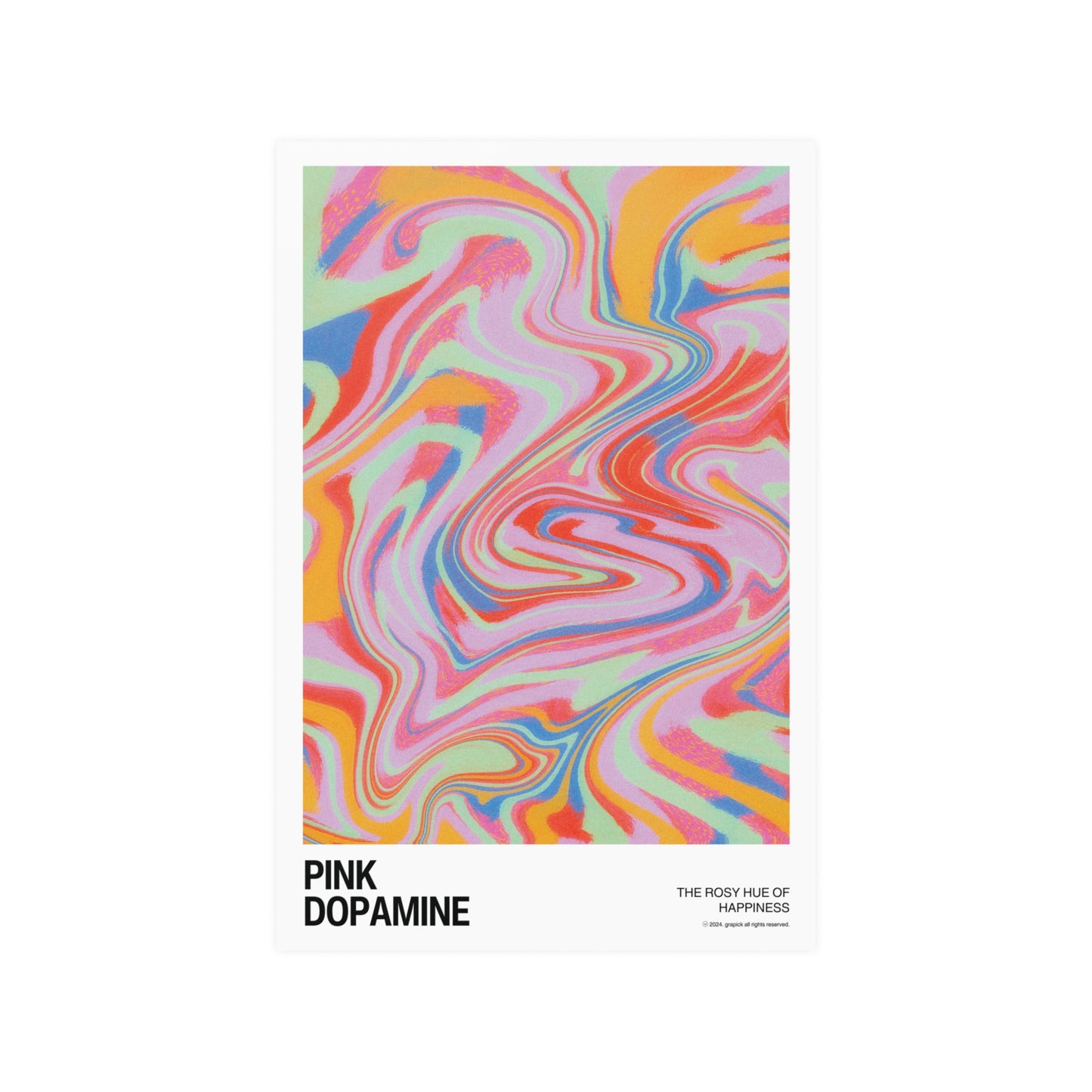 Vibrant 'Pink Dopamine' Liquid Art Poster - Colorful Wall Decor