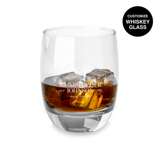 Personalized Whiskey Glasses - 3 Type Designs