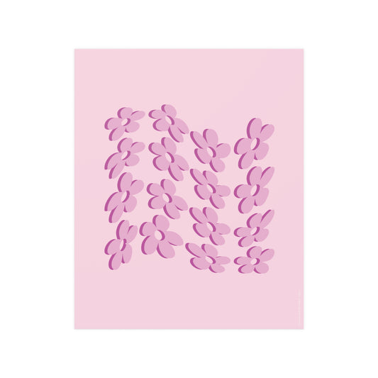 Fancy Pink Flower Poster - Romantic Wall Decor
