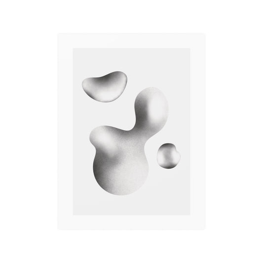 Minimal Water Drops Black and White Poster - Modern Wall Art