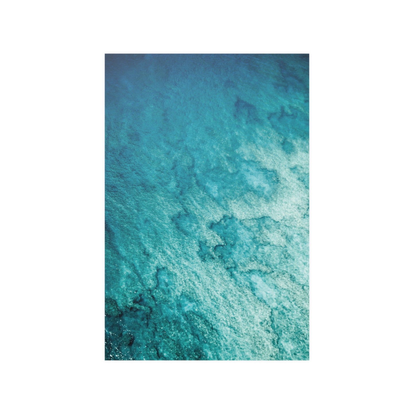 Textured Ocean and Coral Poster Print